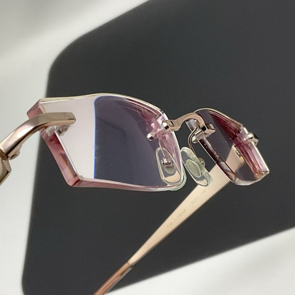 SAMA RIMLESS Eyeglasses Frame Mix-5 Pink Pure Titanium - Picture 10 of 12